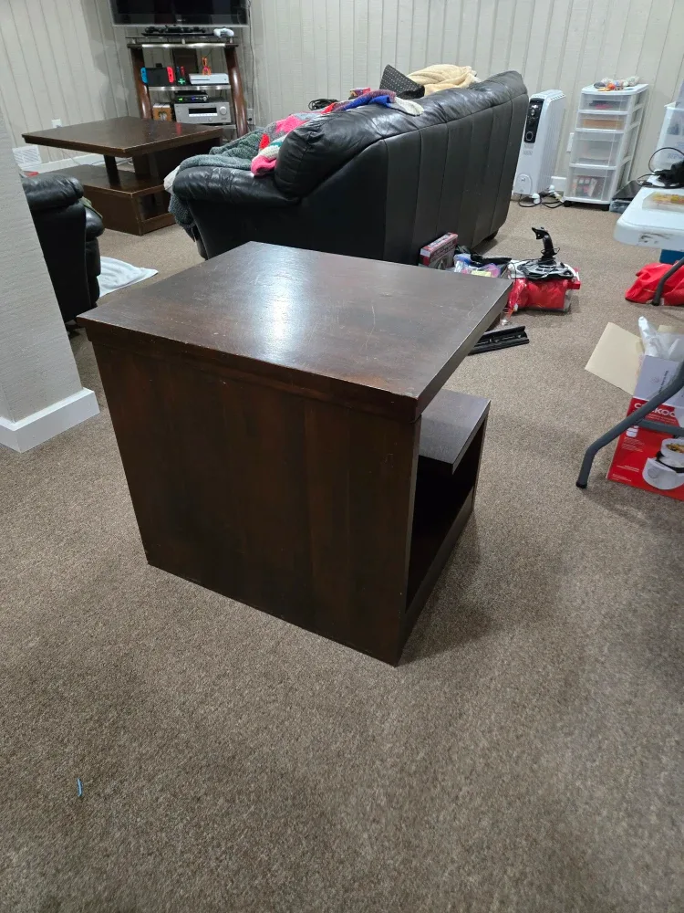 Brown Wooden Coffee Table with Side Table image indicator(6)