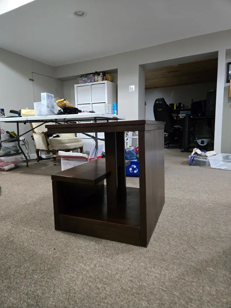 Brown Wooden Coffee Table with Side Table image indicator(7)