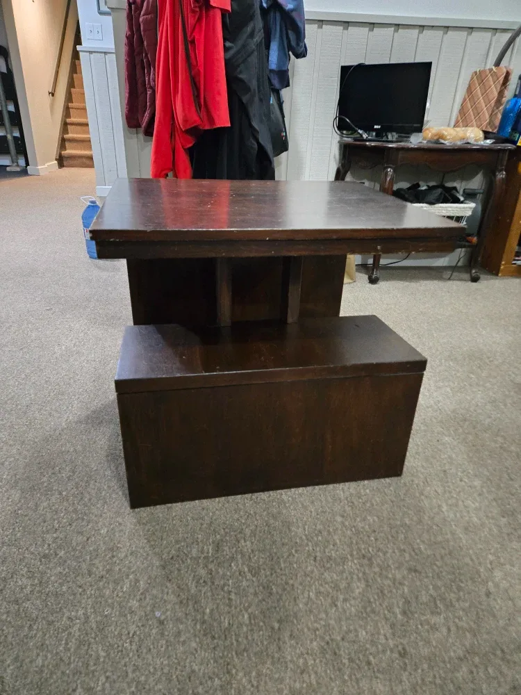 Brown Wooden Coffee Table with Side Table image indicator(8)