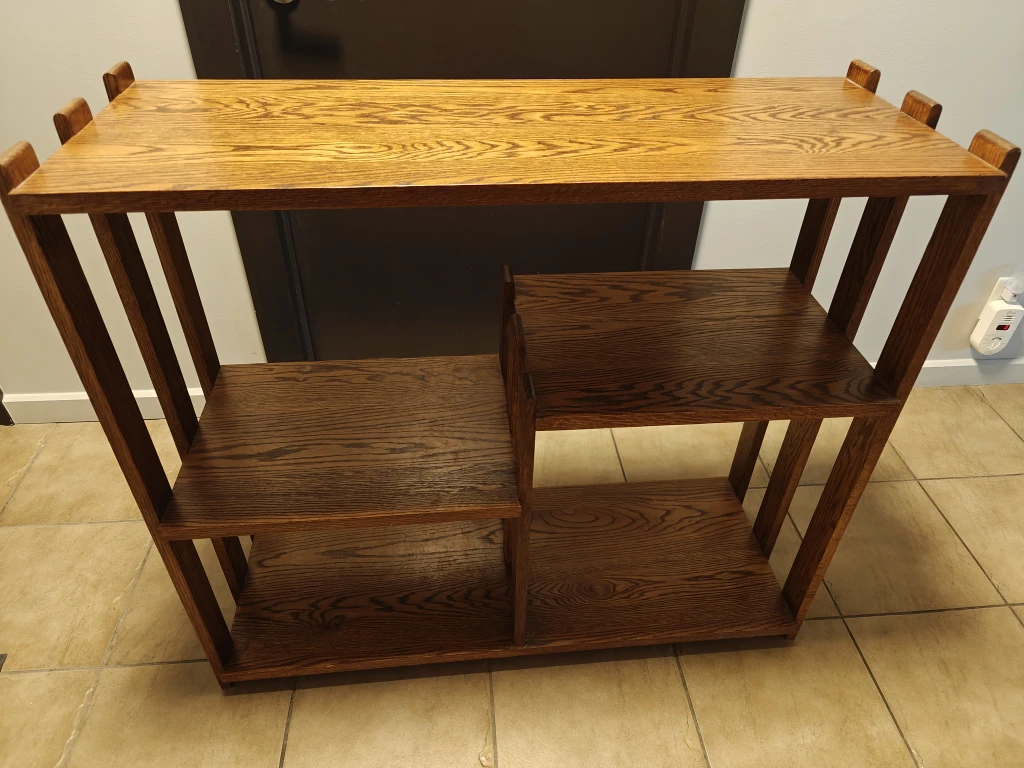 Wood Console Table with Shelves