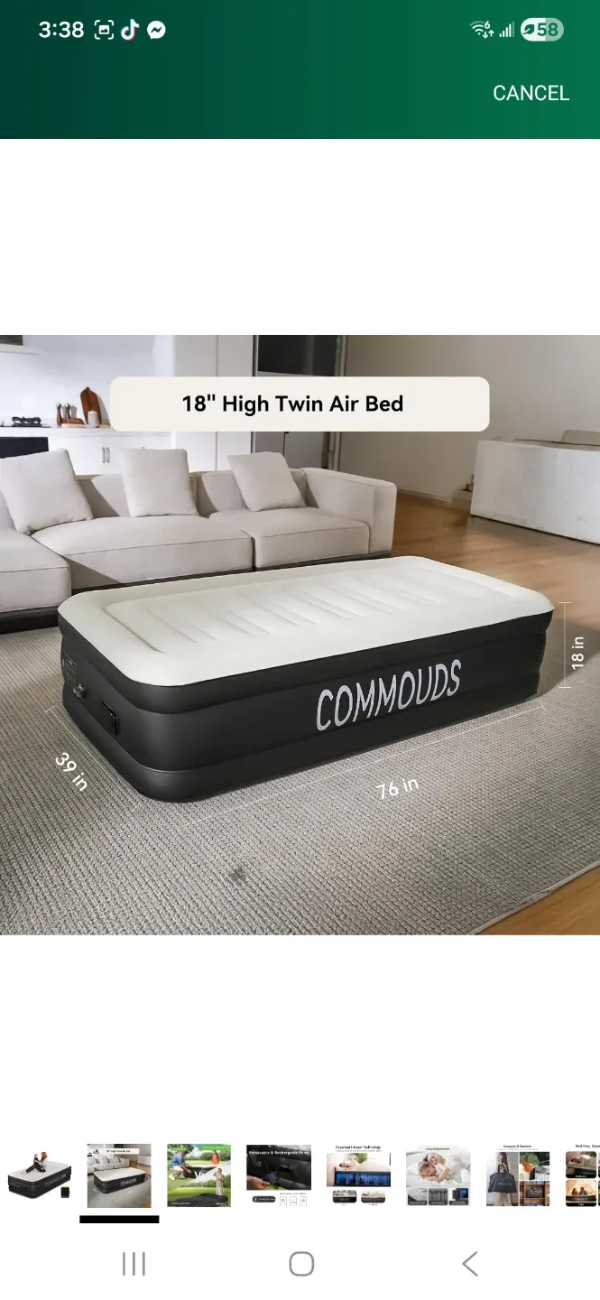 COMMOUDS Twin Air Mattress with Portable Air Pump image indicator(2)