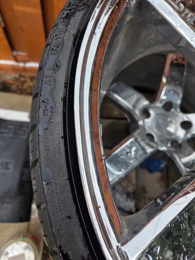 Set of Chrome Rims and Tires