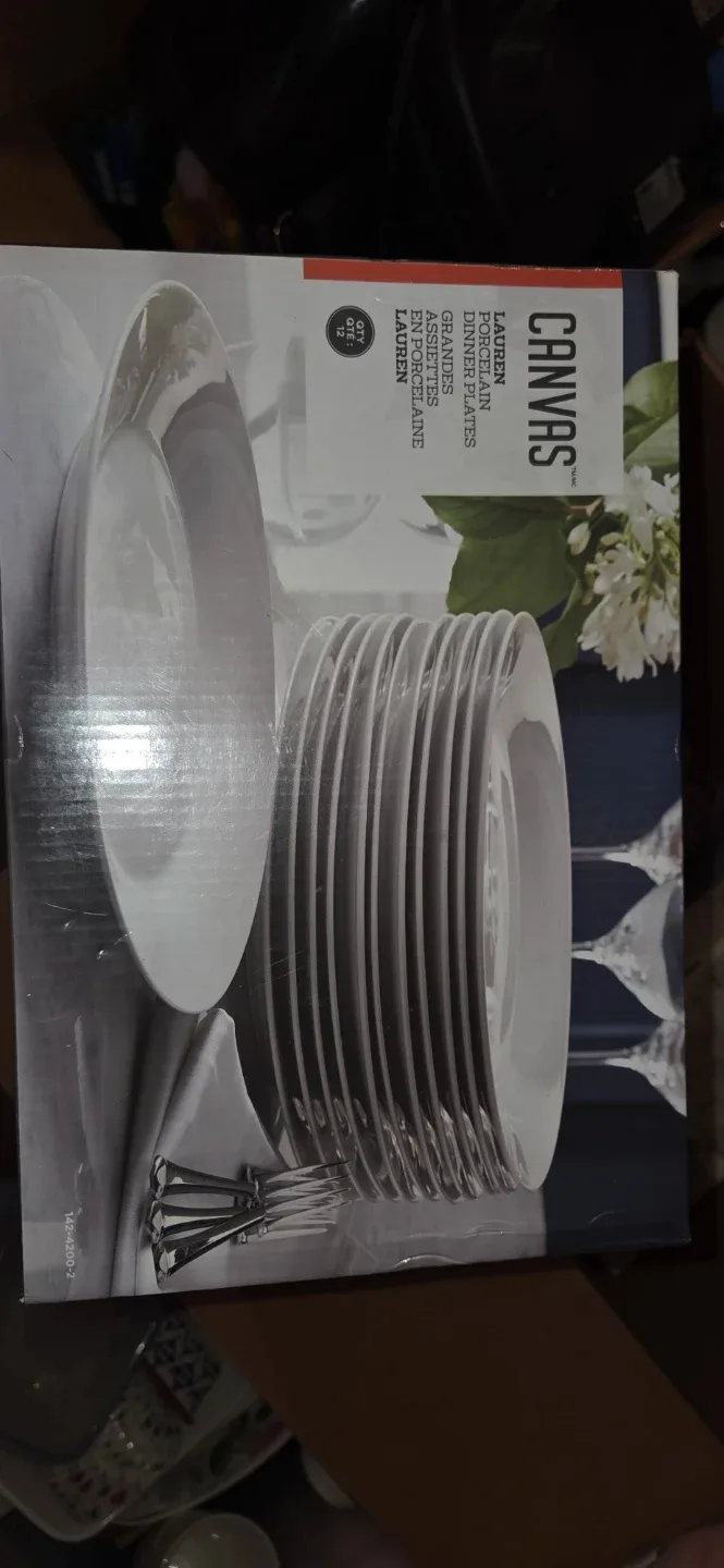 CANVAS Lauren Porcelain Dinner Plates - 12 Piece Set