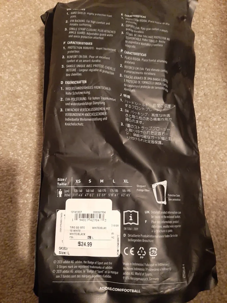 New Adidas Tiro SG MTC Shin Guards - Size L image indicator(2)