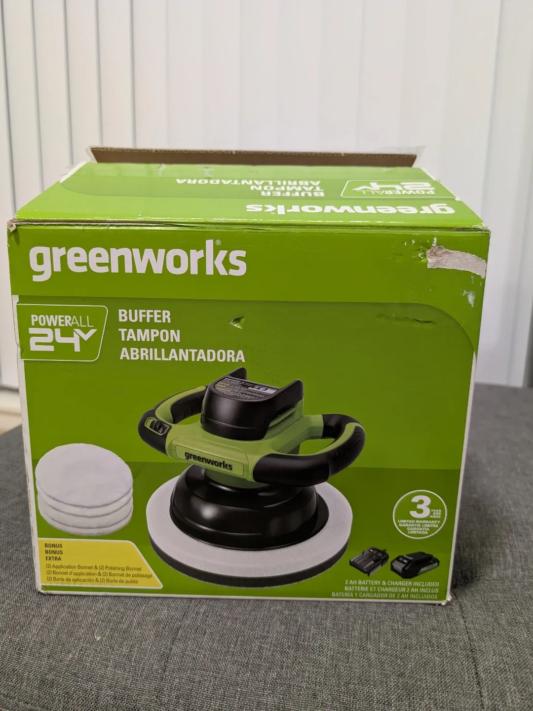 Greenworks POWERALL 24V Buffer Polisher - 10 Inch Pad image indicator(3)