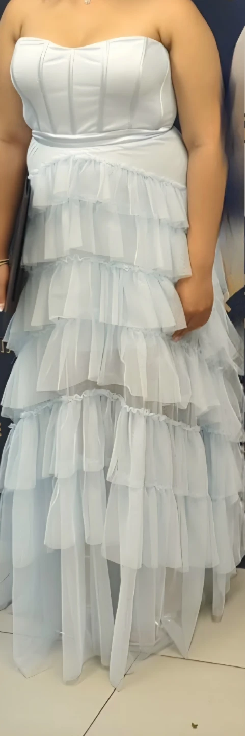 Le Chateau--Light Blue Ruffled Corset Dress - photo 4