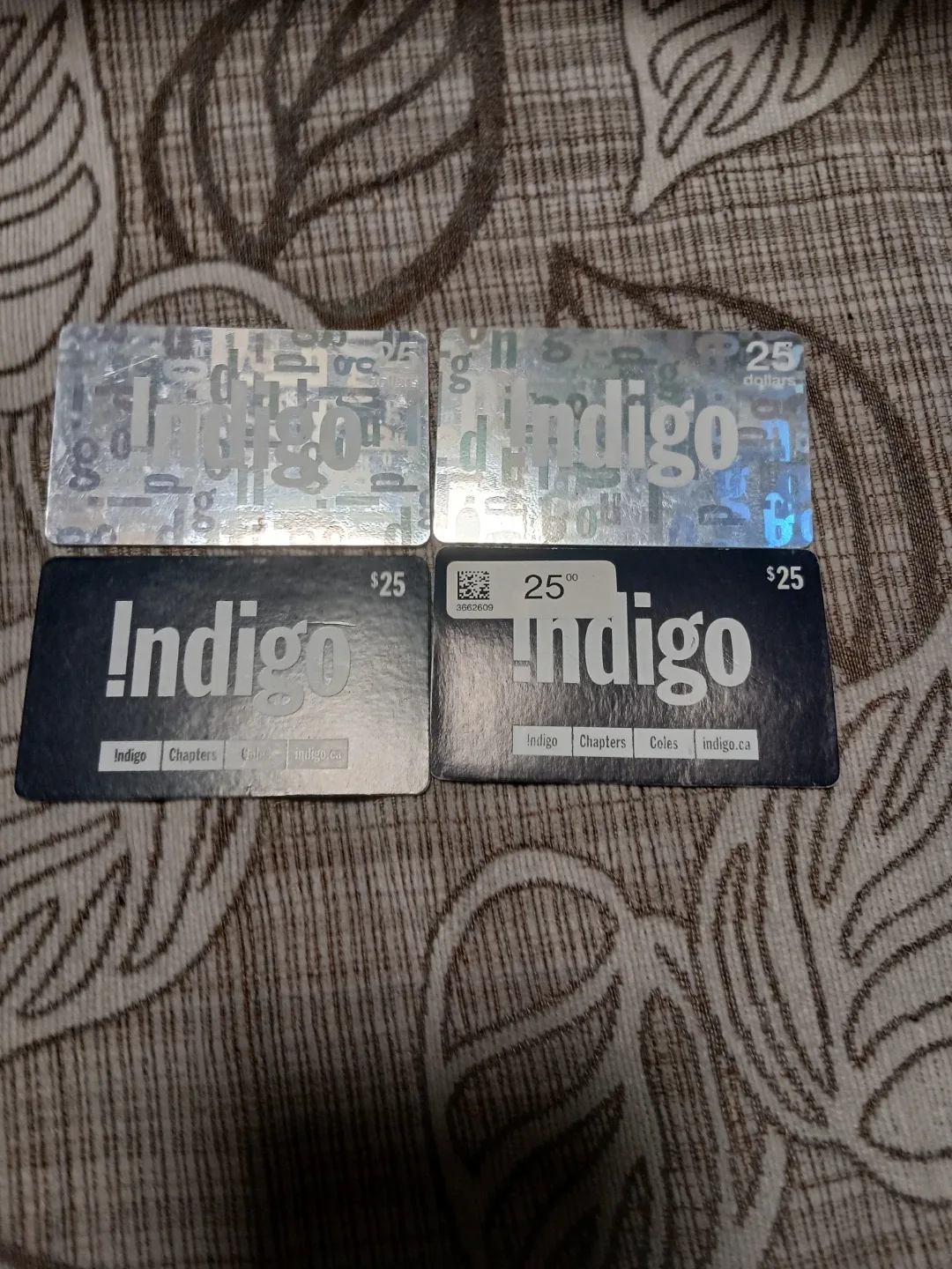 (45 FOR ALL) Indigo $25 Giftcards