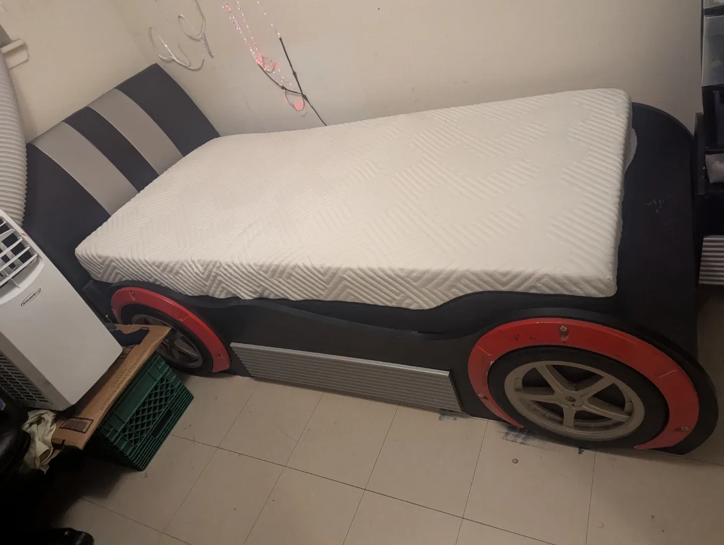 Hot wheels Car bed perfect for a boy.  Paid $1500 at the Brick image indicator(7)