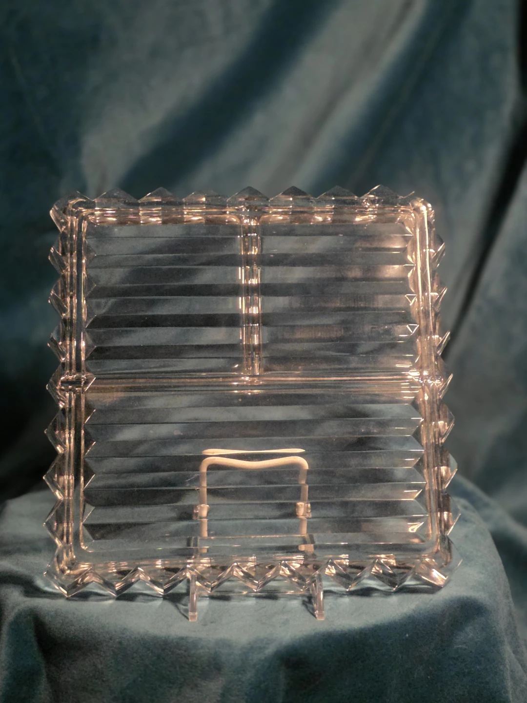 Vintage Clear Glass Divided Serving Dish - photo 4