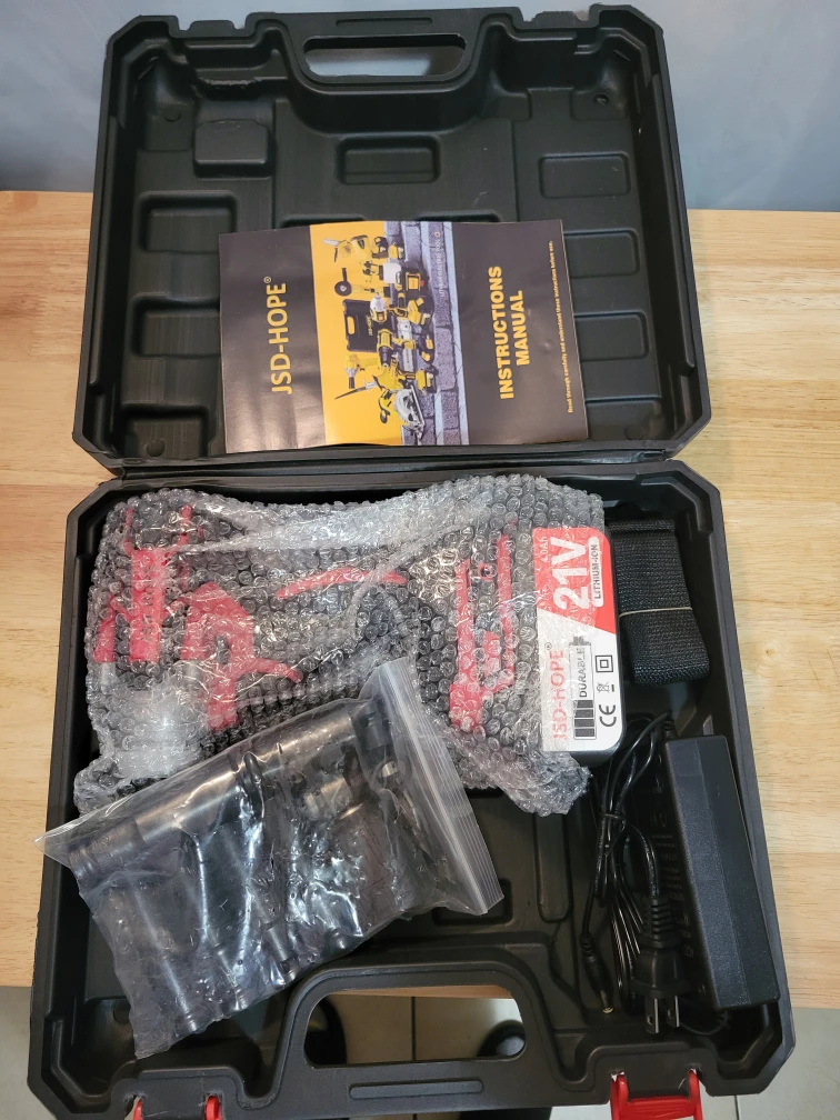 JSD-HOPE 21V Cordless Impact Wrench Drill Set w/ Case - photo 5