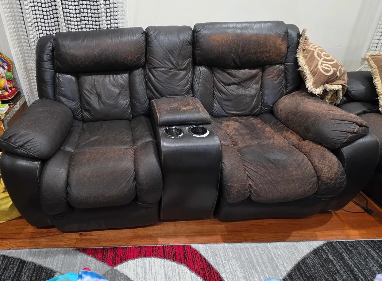 Used Black Leather Reclining Sofa