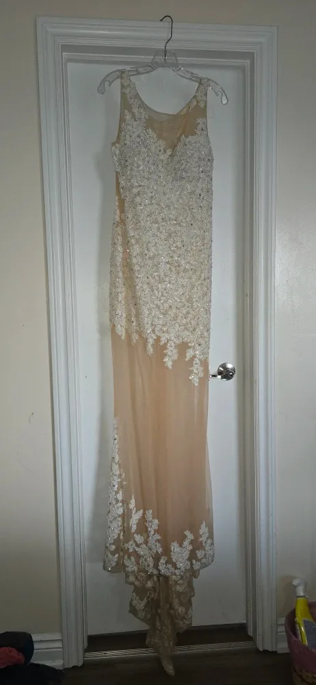 Beaded wedding Dress - Beige