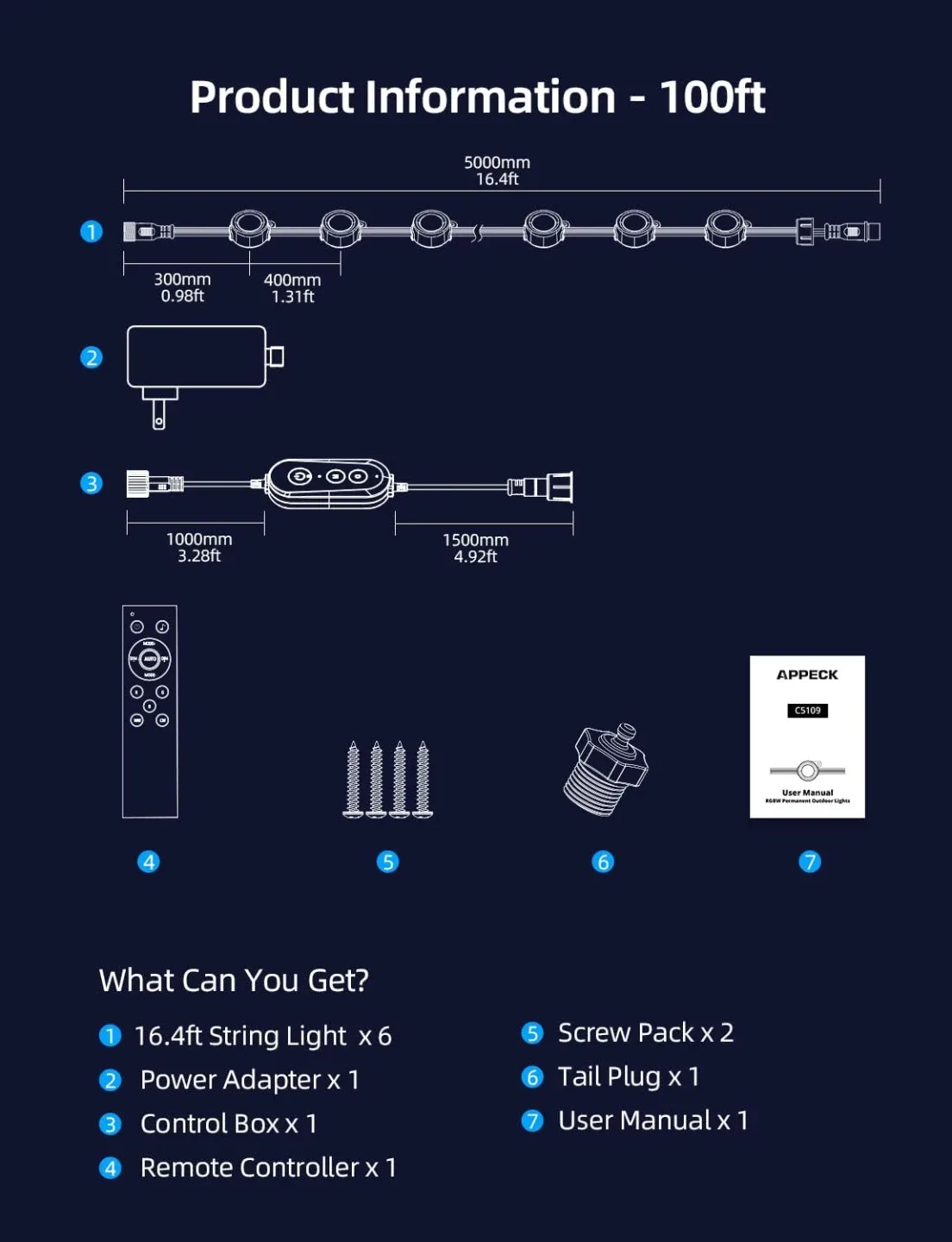 Permanent Outdoor Lights 100ft BNIB image indicator(9)