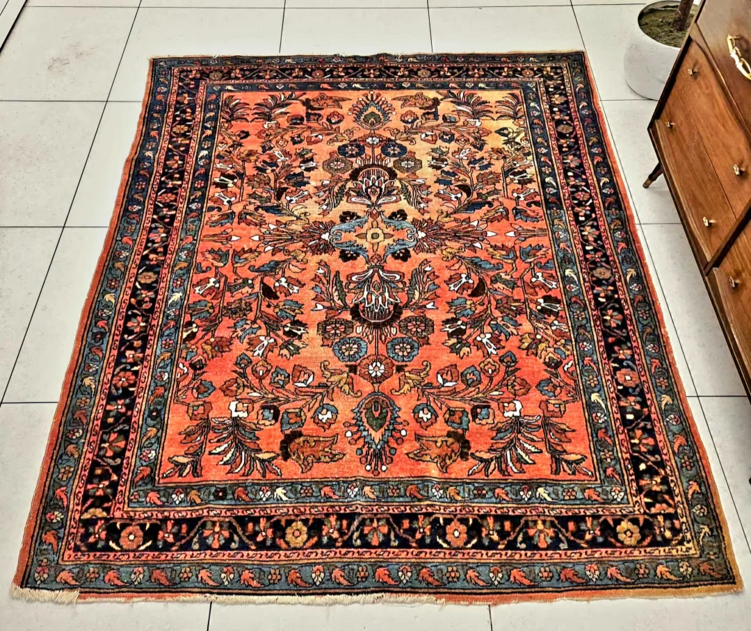 Antique Hand Woven Persian Area Rug Carpet