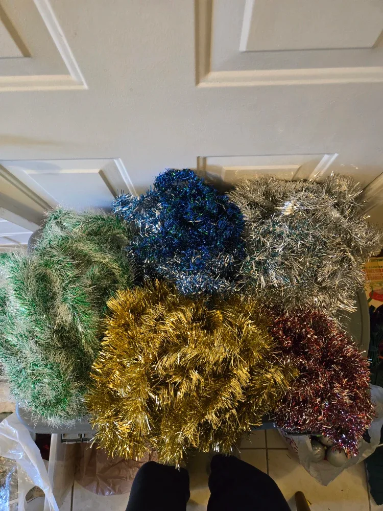 6 Thick Christmas Tinsel Garlands