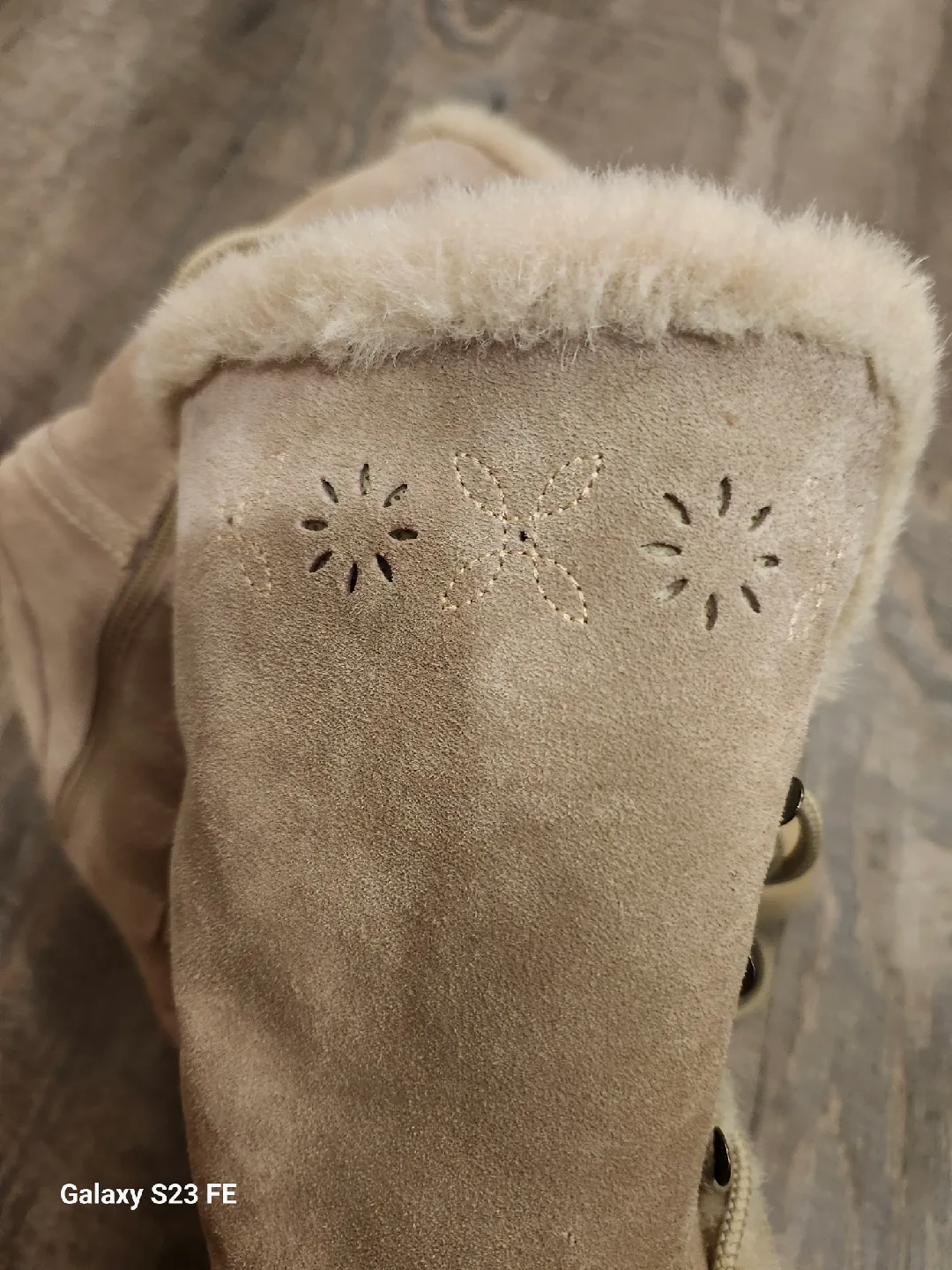 Beige Winter Boots with Faux Fur Trim image indicator(3)