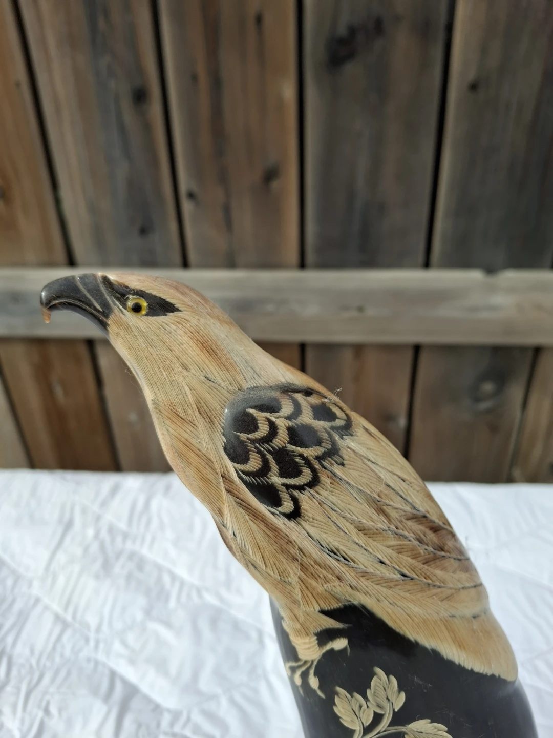 Vintage Carved Horn Eagle Figurine - photo 2