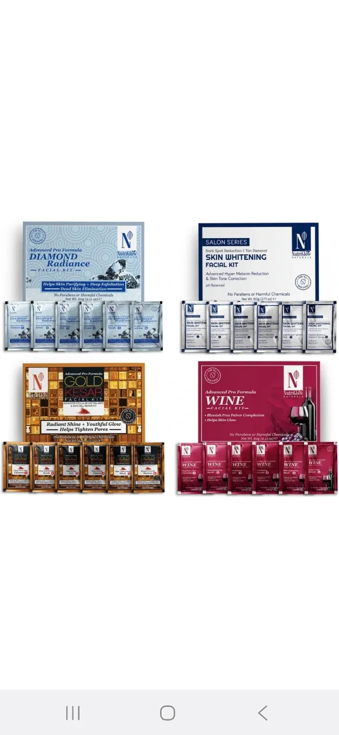 NutriGlow Facial Kits: Diamond, Gold, Wine, Whitening thumbnail