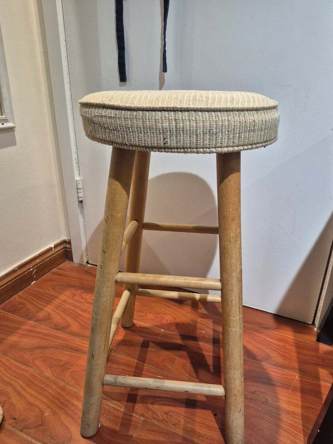 Wooden Bar Stool with Cushioned Seat thumbnail