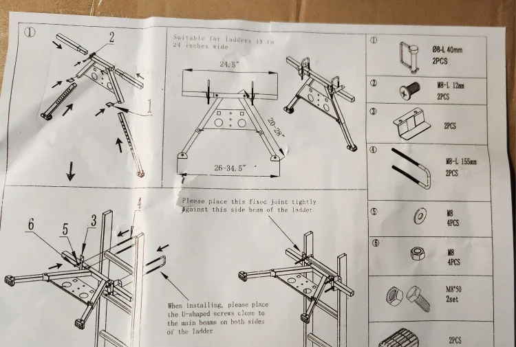 Ladder Stabilizer fits ladders 13-24 inches wide image indicator(2)