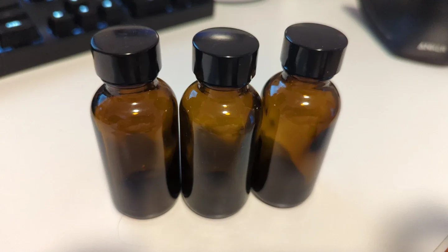 Amber Glass Bottles - Set of 3