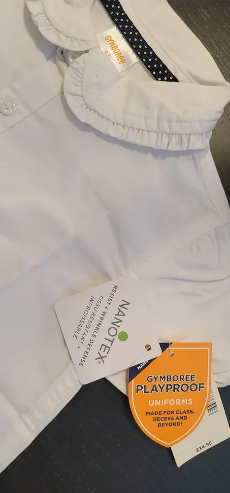 New Gymboree White Shirt - Size 4T image indicator(7)