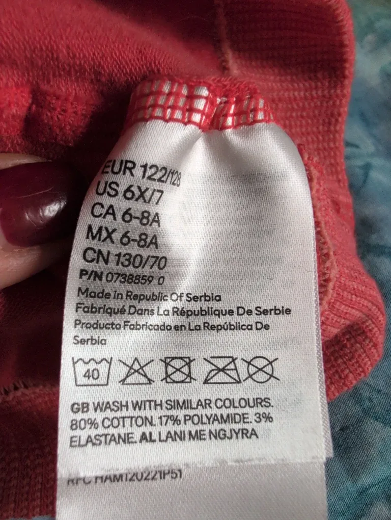 New H&M Tights Size 6X/7 Red & White image indicator(3)