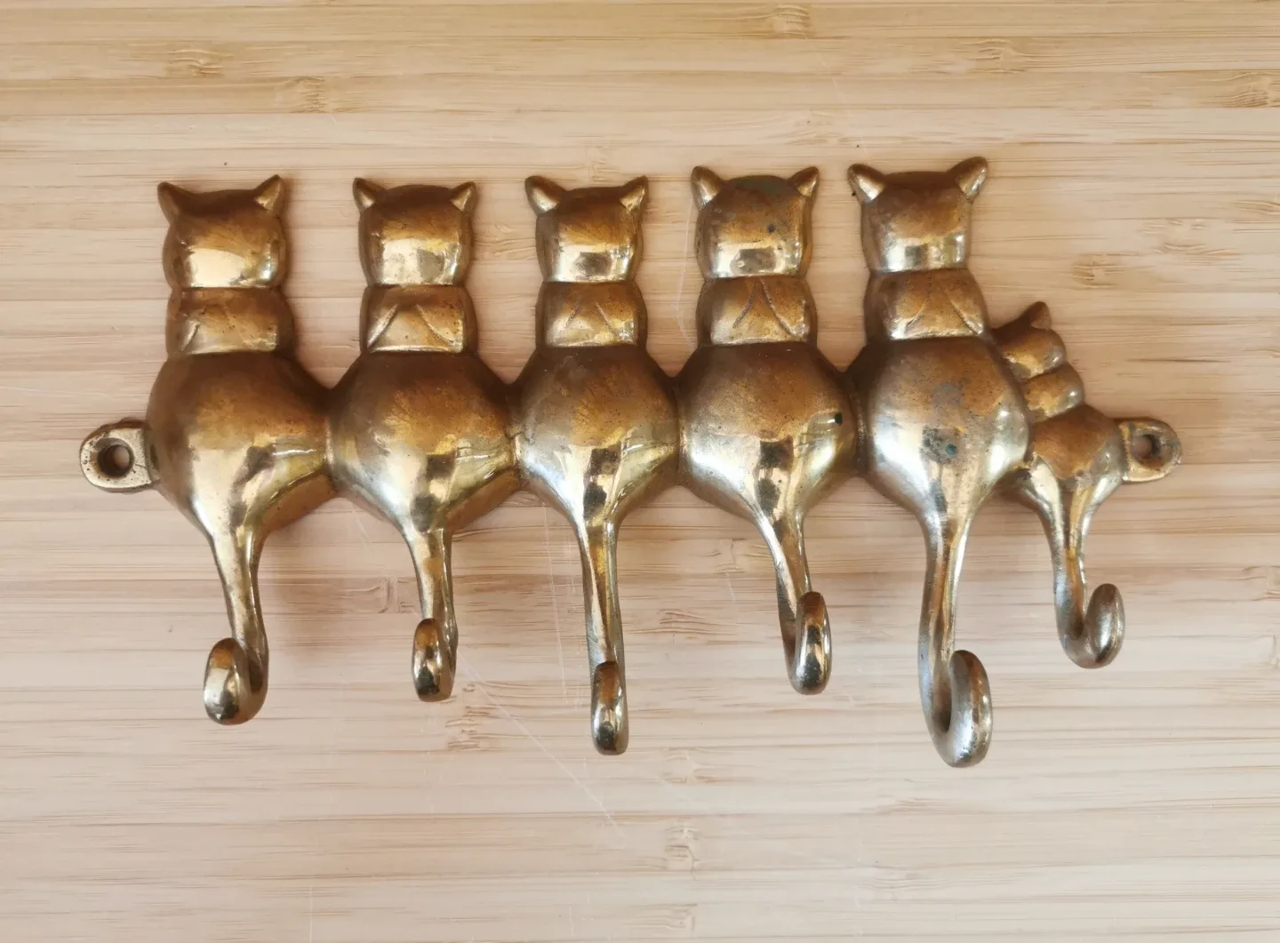 Vintage Brass Cats Key Holder