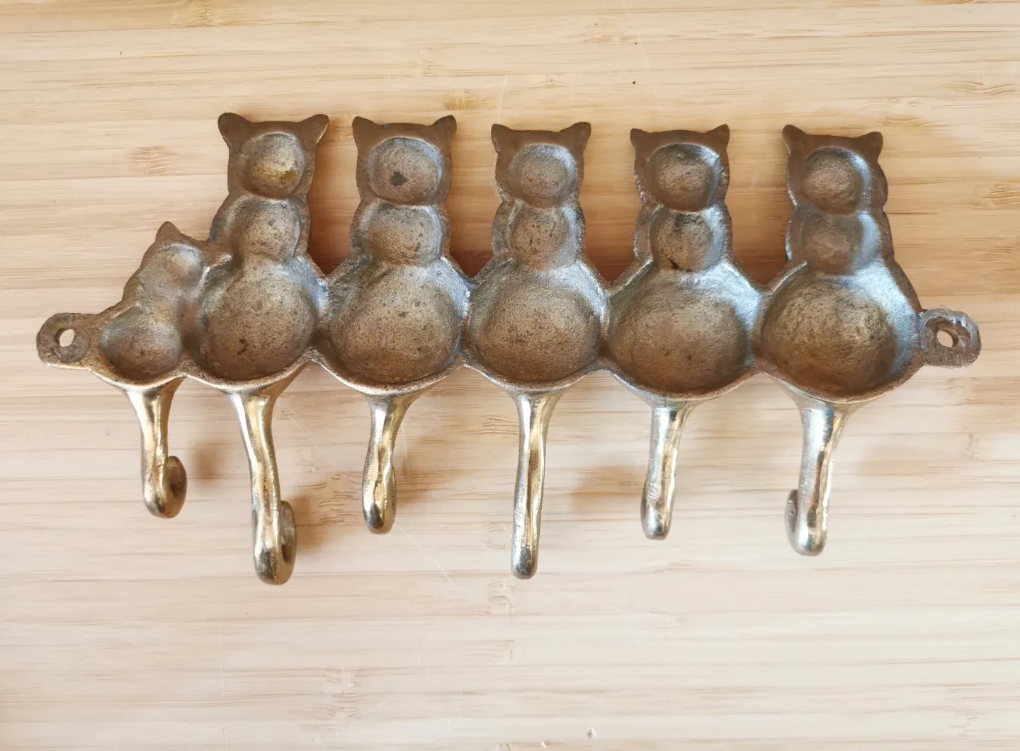 Vintage Brass Cats Key Holder image indicator(3)