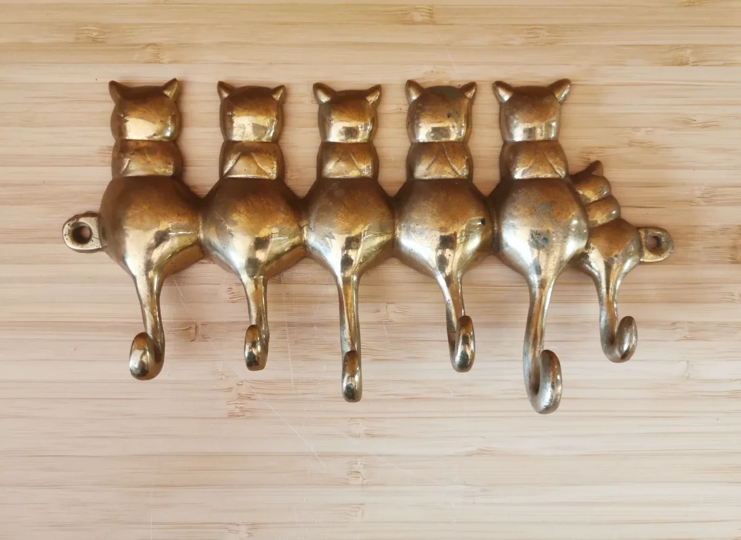 Vintage Brass Cats Key Holder image indicator(4)