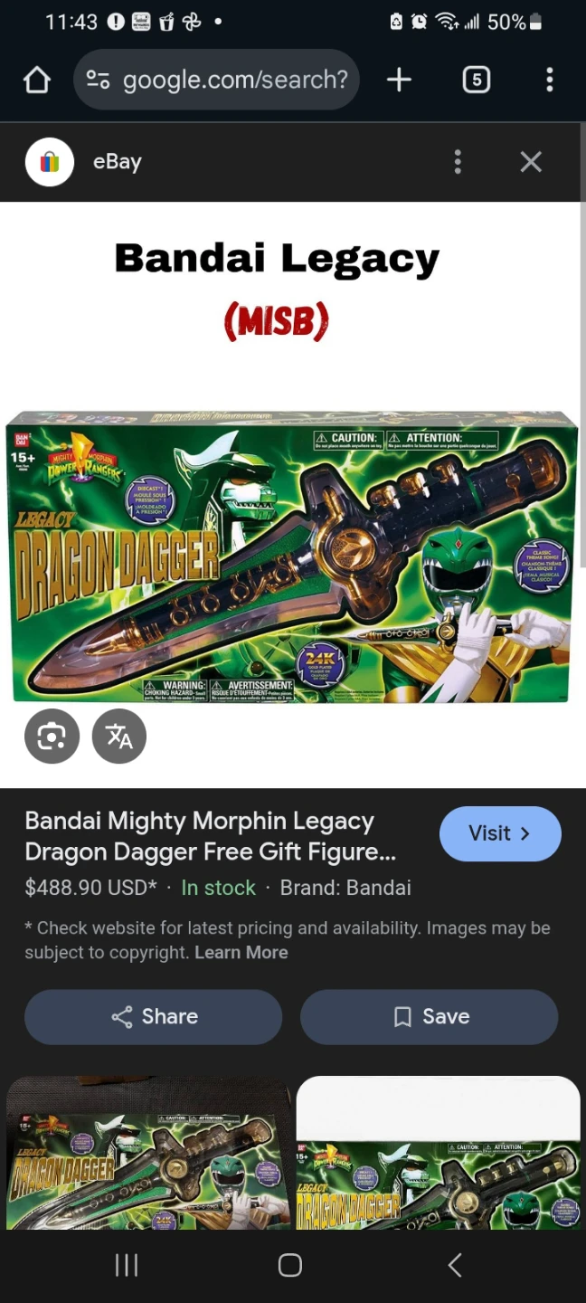 Bandai Legacy Dragon Dagger
