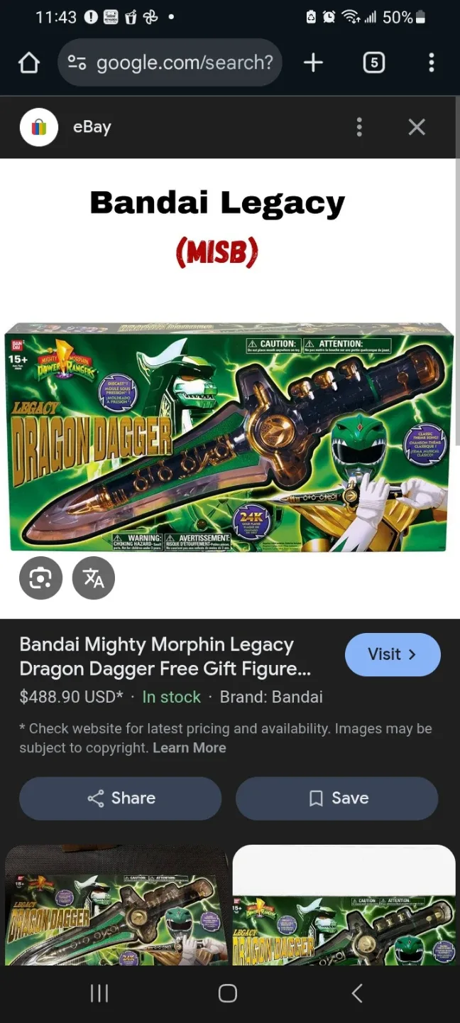 Bandai Legacy Dragon Dagger