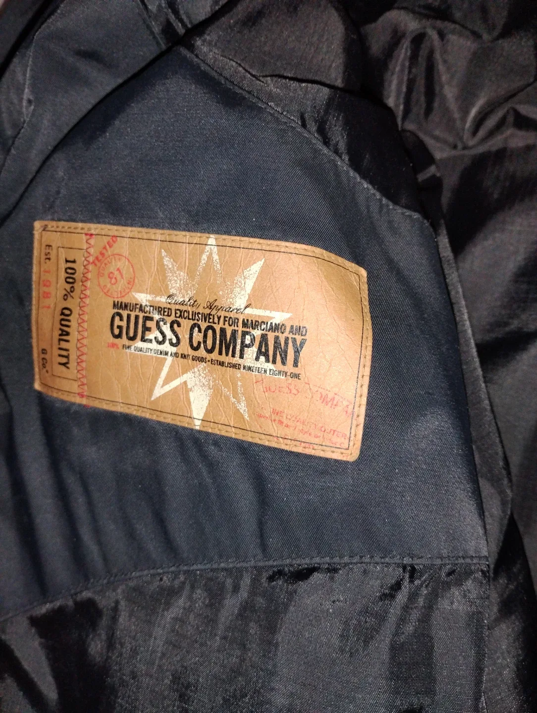 Guess Co. Black Bomber Jacket w/ Faux Fur Hood image indicator(2)