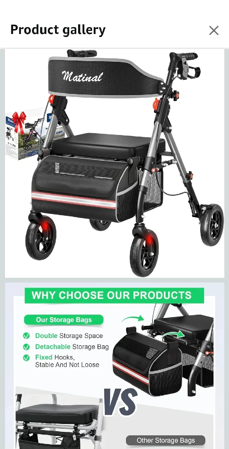 Matinal Foldable Walker with Seat image indicator(3)