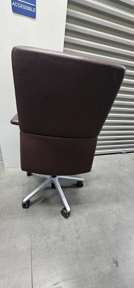 Brown Leather Office Chair - photo 2