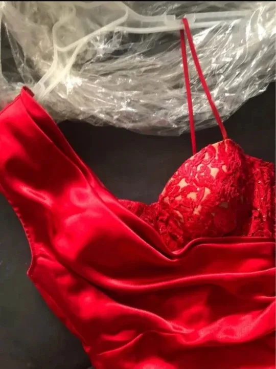 Red Satin Dress image indicator(2)