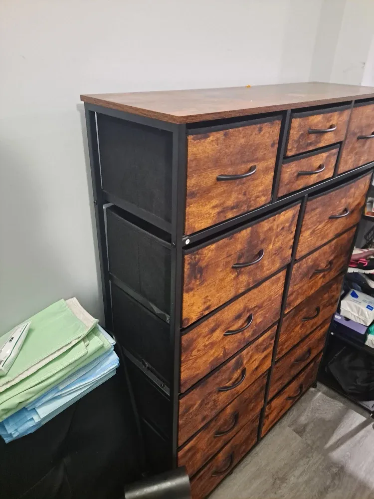 Wood Dresser with Fabric Drawers image indicator(6)