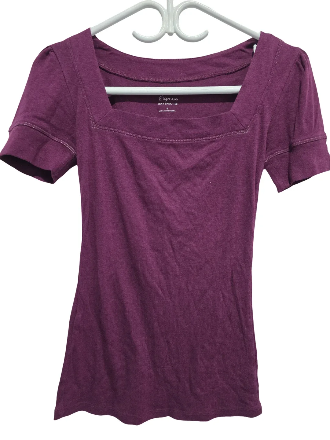 Express Sexy Basic Tee - Purple, Size S