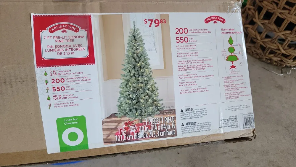 Holiday Time 7-ft Pre-Lit Sonoma Pine Tree image indicator(2)