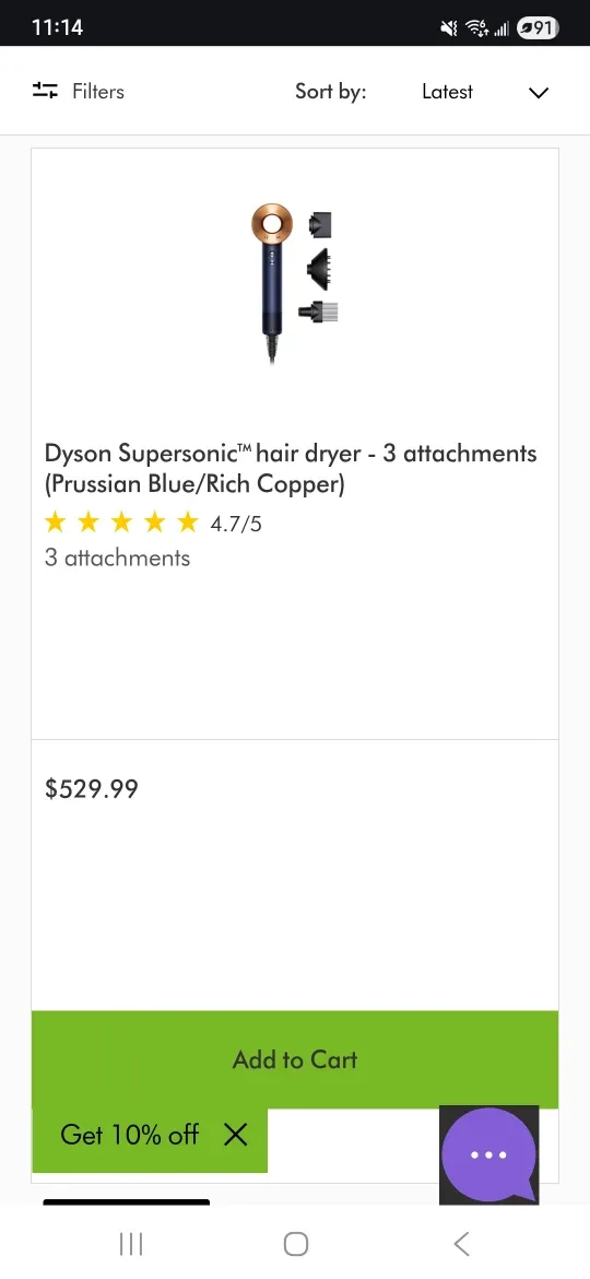 Dyson Supersonic Hair Dryer - Prussian Blue/Rich Copper image indicator(4)