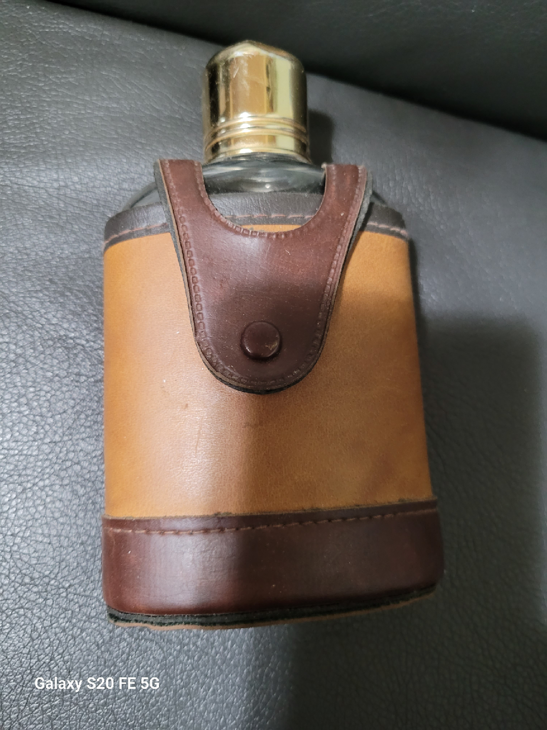Leather Wrapped Glass Flask - photo 2