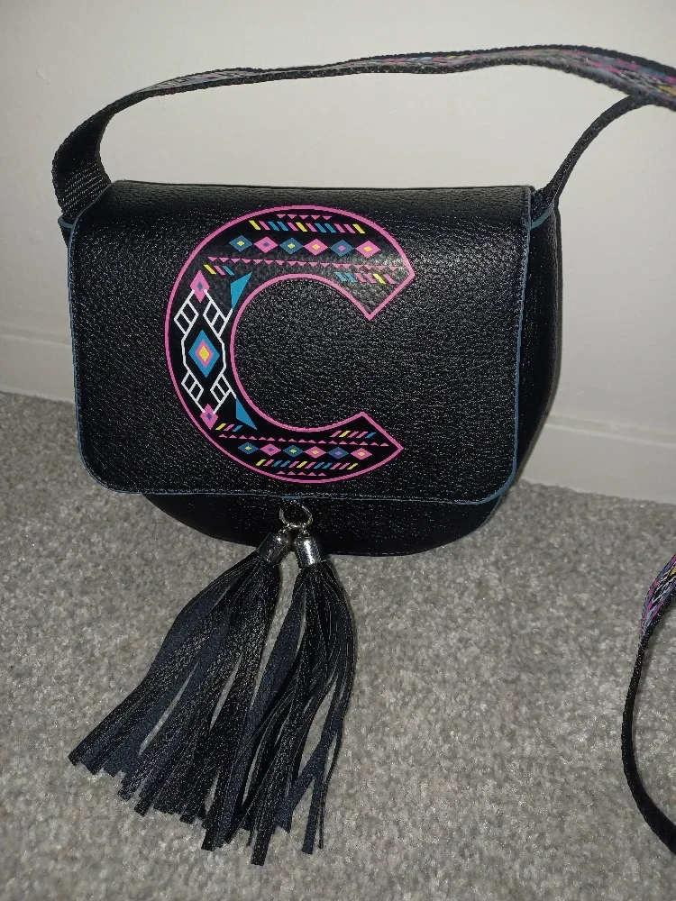 Justice Black Girls Crossbody Bag with Tassels