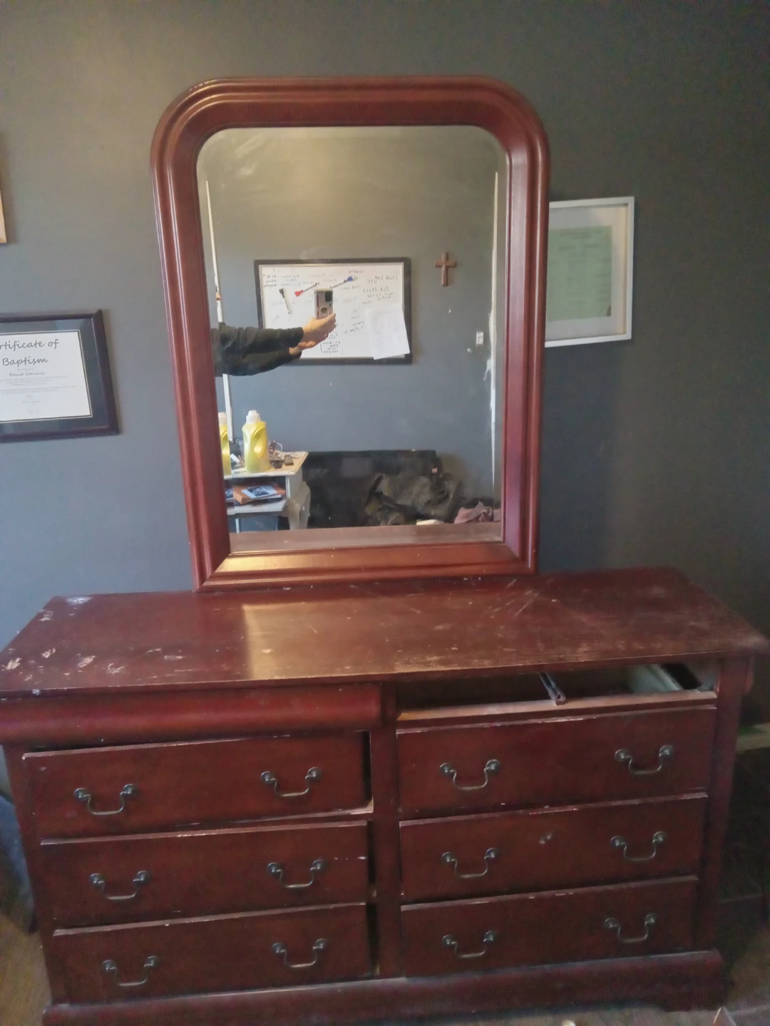 Dresser drawer with mirror free