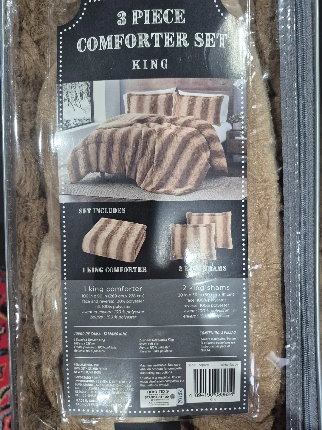 King Size 3-Piece Snow Leopard Comforter Set - New image indicator(2)