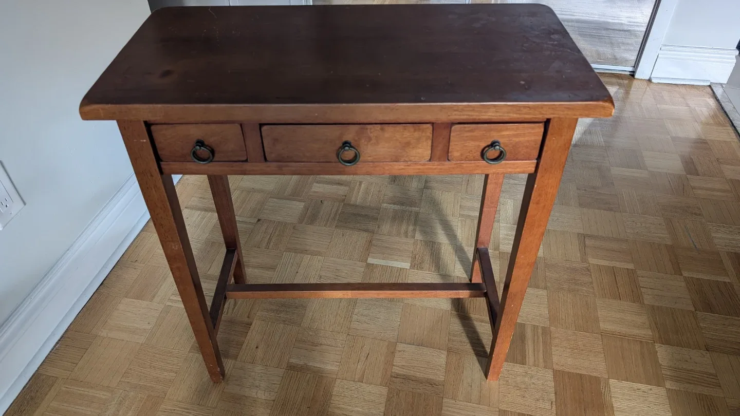 Small Wooden Side Table with Drawers