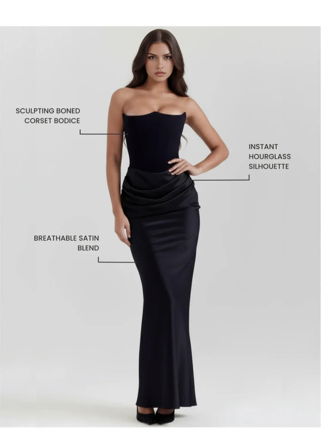 Almond Muse Rosalind Black Dress, Size M, NEW image indicator(3)