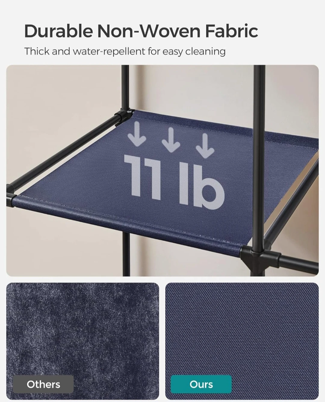 SONGMICS Portable Wardrobe Closet - Navy Blue - photo 4