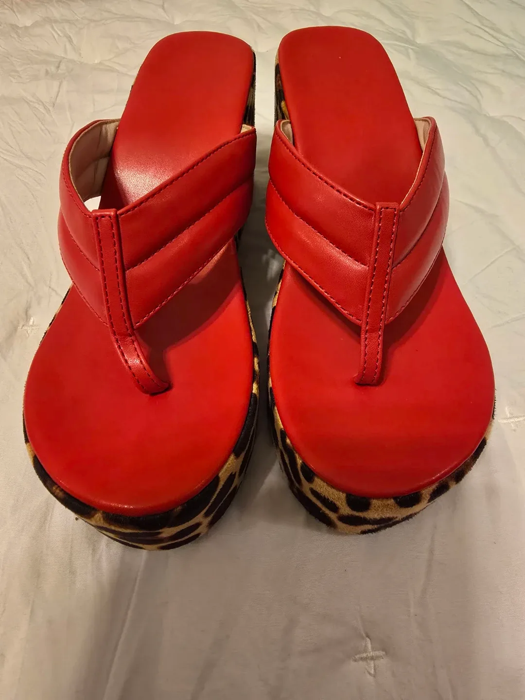 Red Platform Flip Flops, Size 7 image indicator(2)