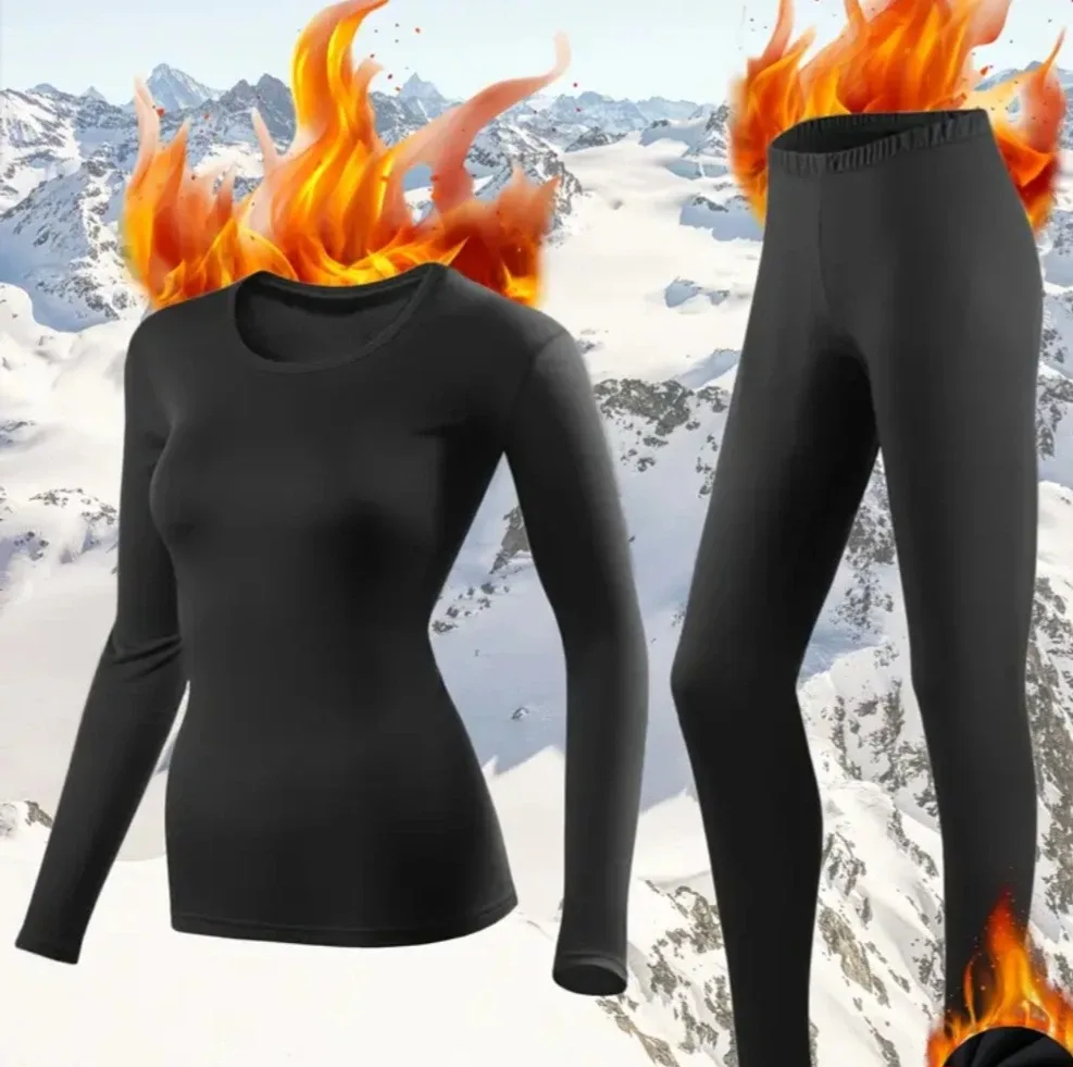 Black Thermal Underwear Set