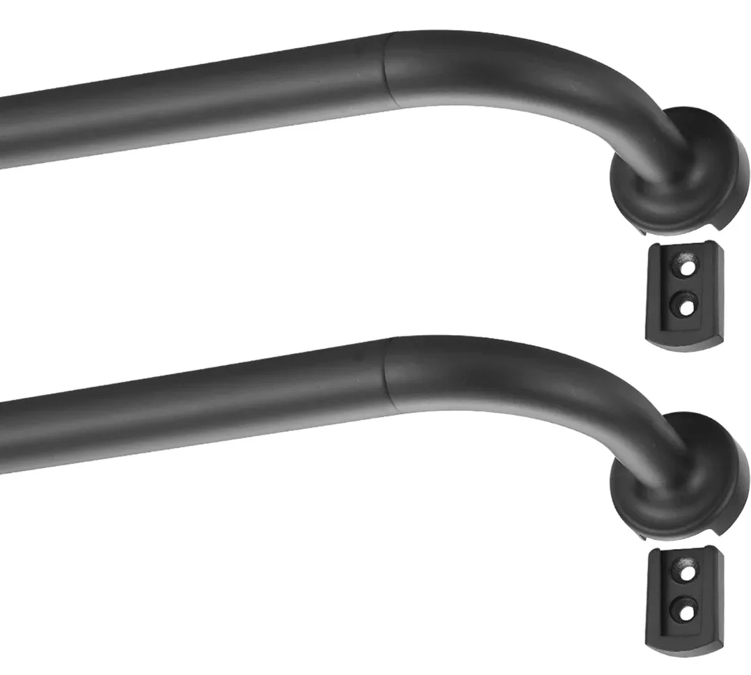 2PACK Black Curtain Rod - 1 Inch Diameter image indicator(2)